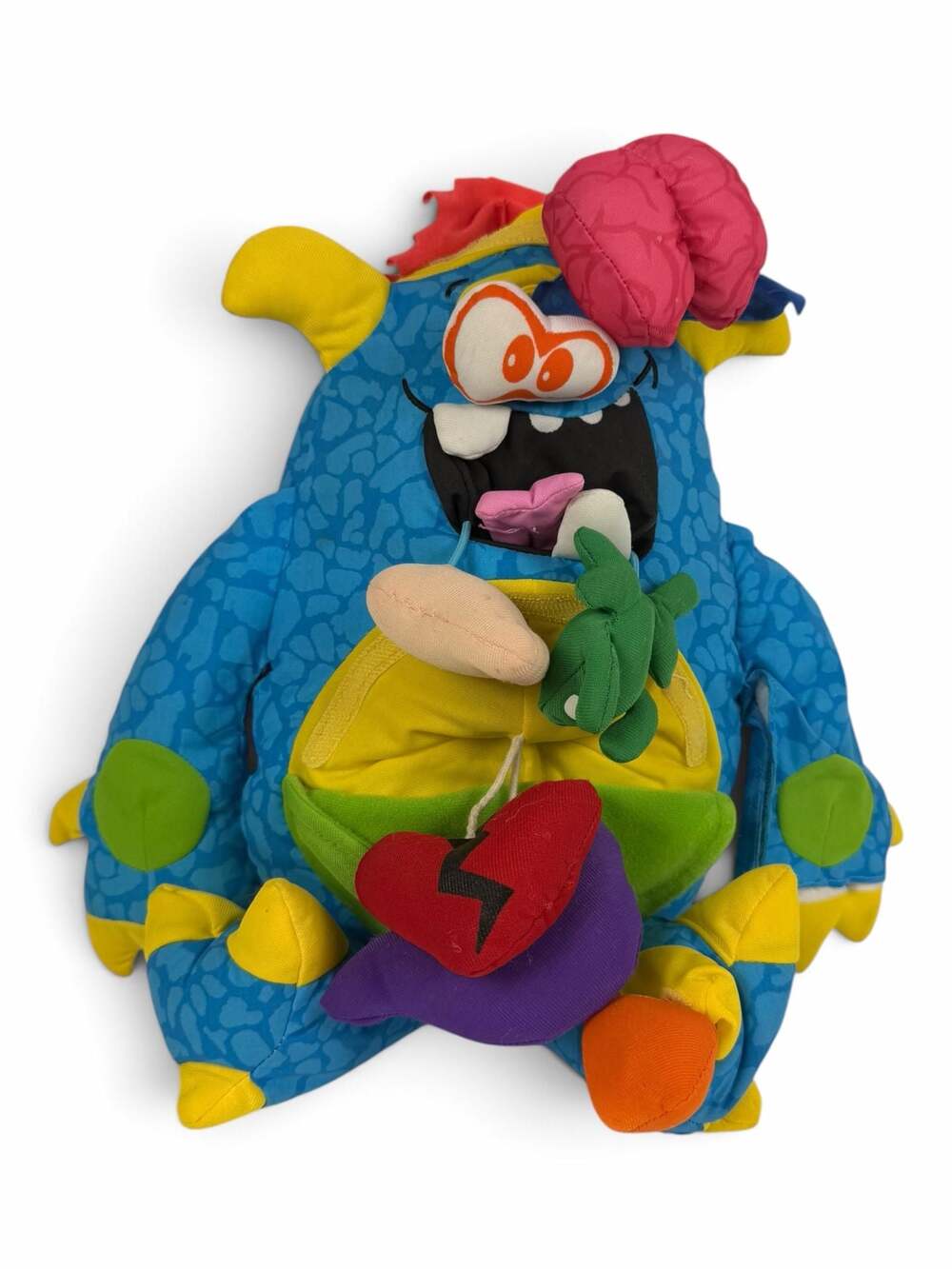 Gross Out Doodle Monster Interactive Blue Plush Toy with Removable Organs
